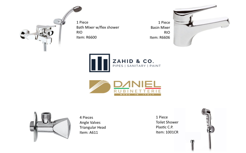 Bath Set w/Hand Shower RIO DANIEL Italy