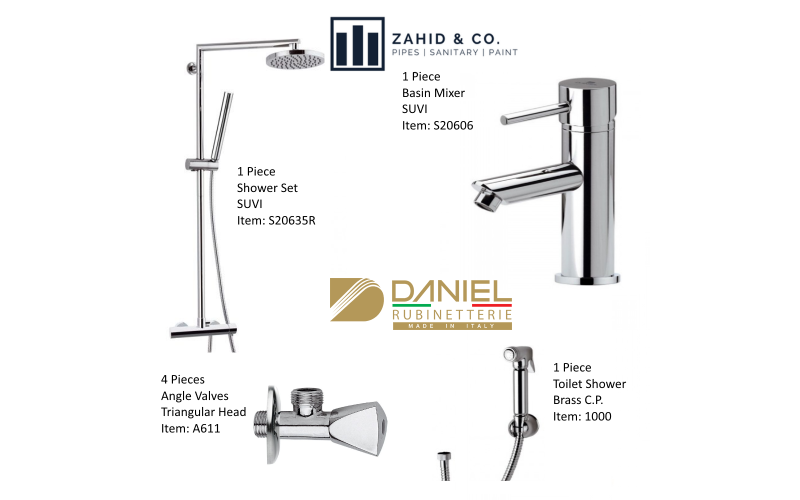 Bath Set w/Rain Shower SUVI DANIEL Italy