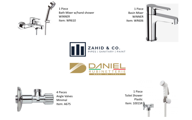 Bath Set w/Hand Shower WINNER DANIEL Italy